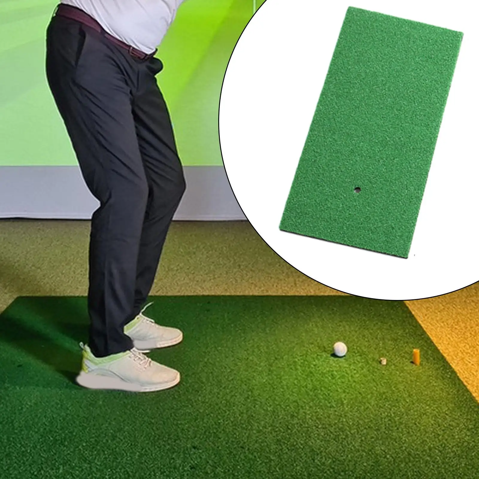 Golf Game Mat Golf Swing Trainer Pad Golf Hitting Mats Golf Practice Mat for Indoor Outdoor Adults Office Games Golf Accessories