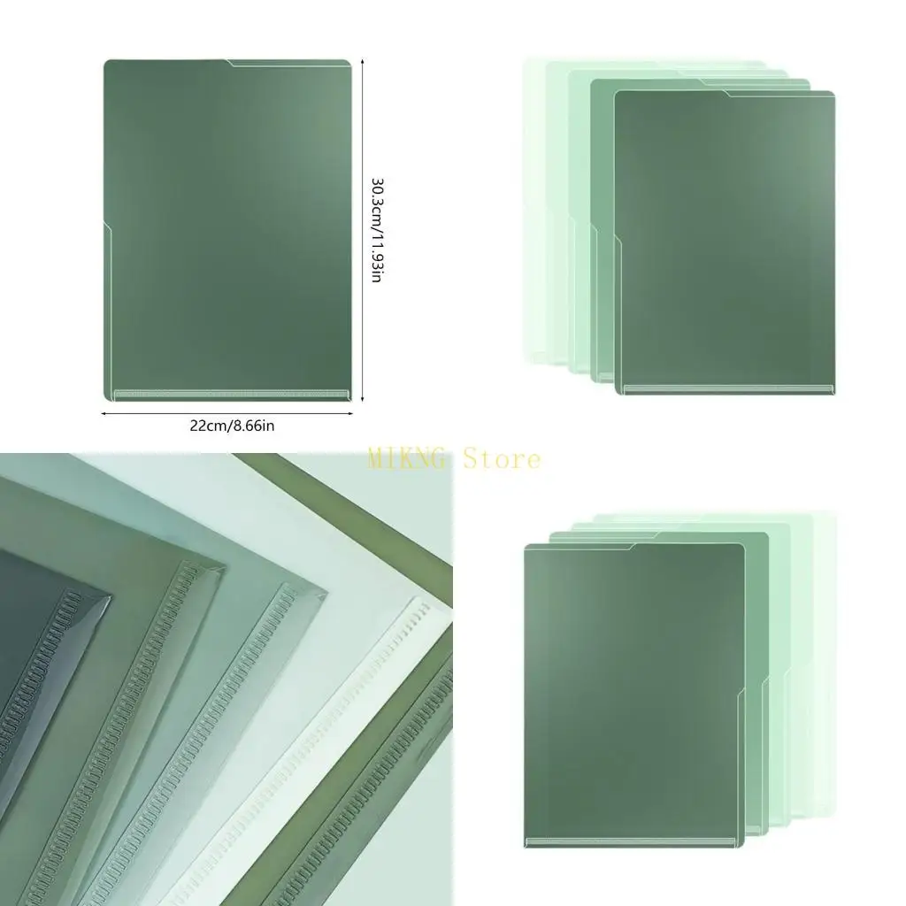 

5Pcs Clear File Cover Plastic File Sleeves Top and Side Opening Plastic Wallet best sale