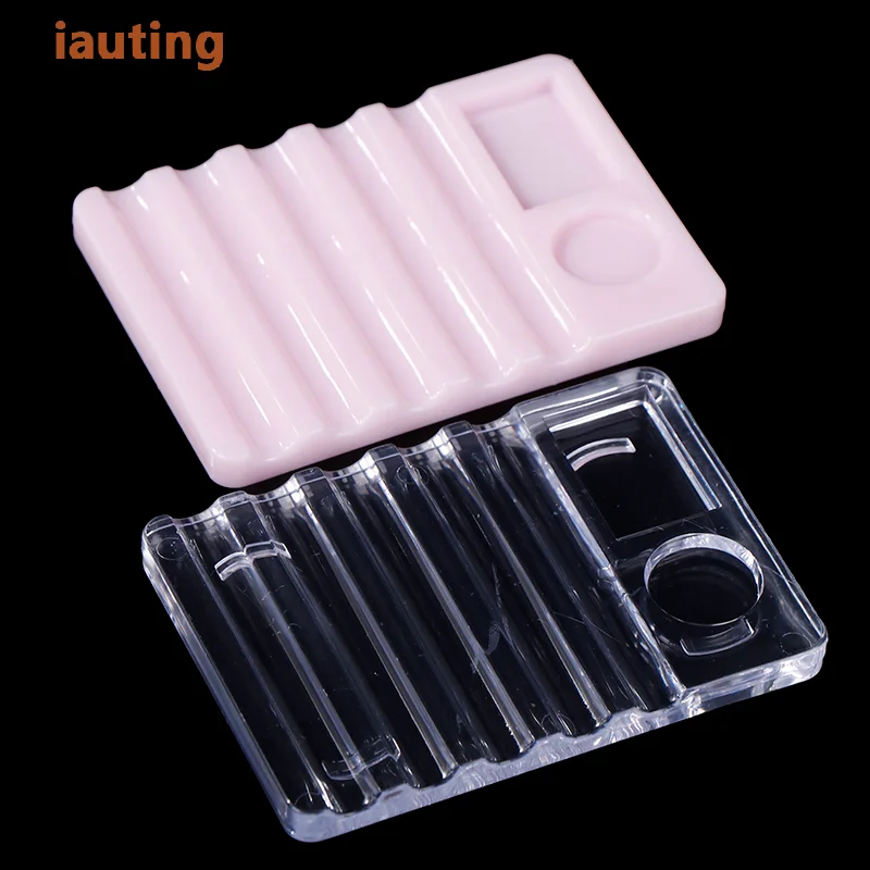 Acrílico transparente Nail Brush Stand, Pintura Pen Holder, Paleta de Display, Paleta de Cores, Manicure Tool, 1Pc