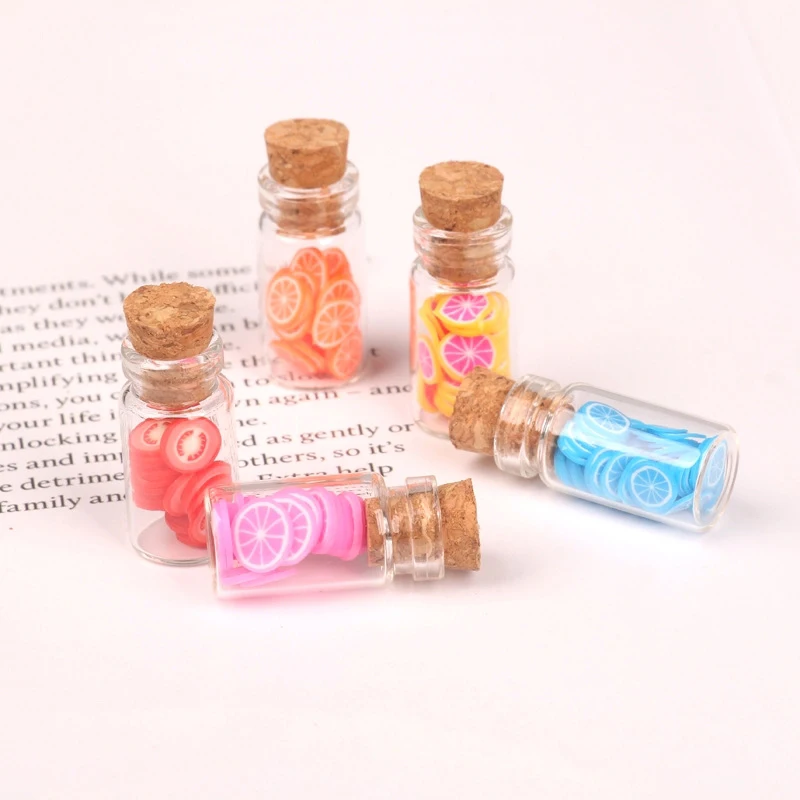 5PCS 1:12 Dollhouse Mini Food Jar Glass Bottle DollHouse Kitchen Decoration Mini Fruit Simulation Candy Snack Model