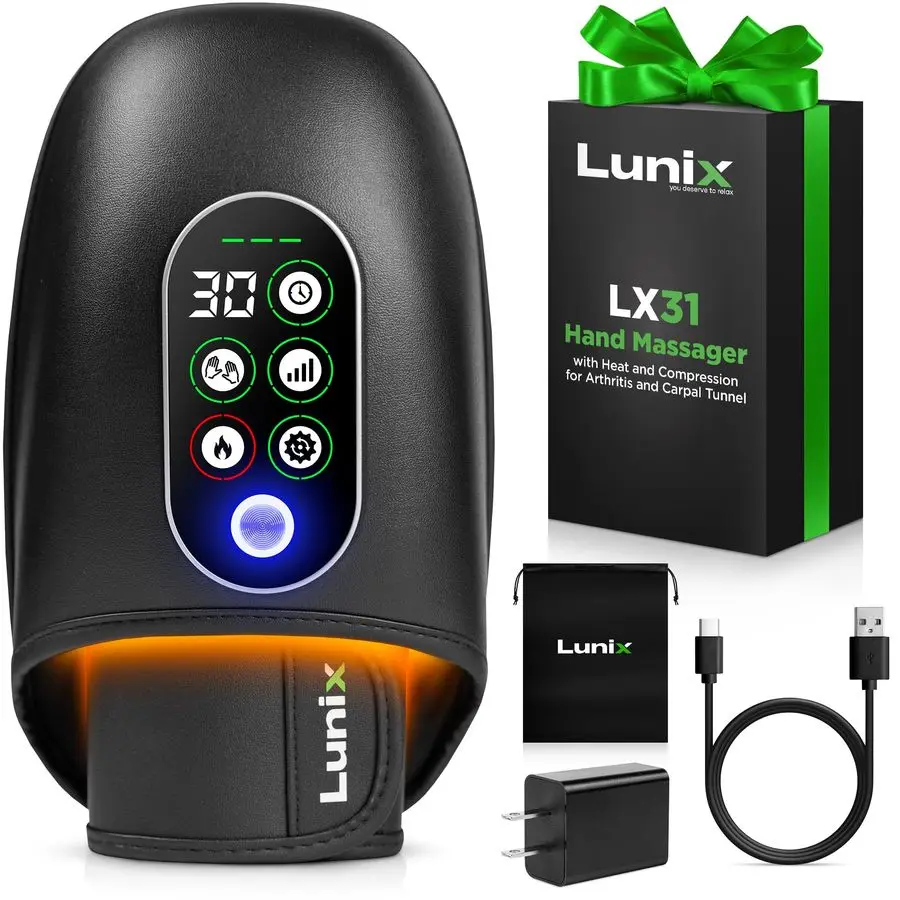 

LX31 Cordless Electric Hand Massager with Kneading, Heat, amp Compression Shiatsu Massage Machine for Arthritis, Carpal Tunnel,