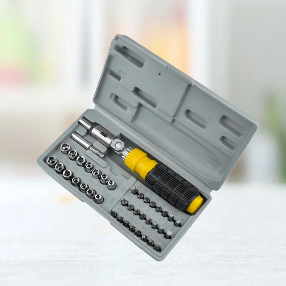 

41pcs Multi-Function Hardware Tool Set Reversible Ratchet Screwdriver Steel Handle For Car Repair Wrench Hand Tool
