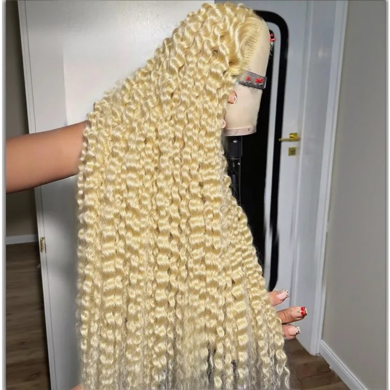 

613 Blonde HD Lace Front Curly Wig 13x6 Deep Wave Lace Frontal Wigs Human Hair Pre Plucked Brazilian Human Hair Wig for Women