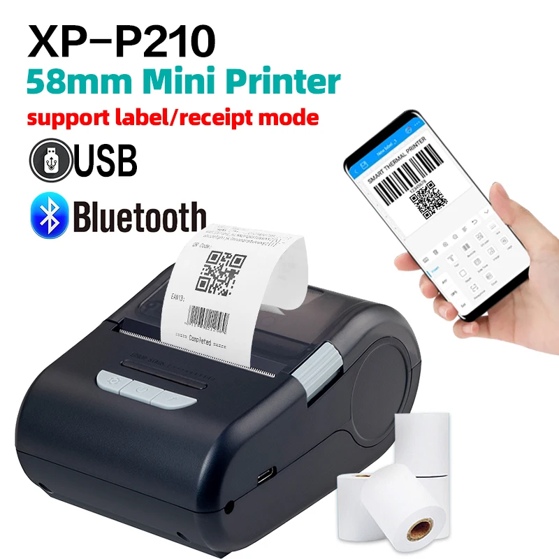 Imagem -03 - Xprinter-mini Handheld Bluetooth Impressora de Recibos Térmica Impressora de Recibos Portátil Suporta Android Ios Ticket Printer 58 mm