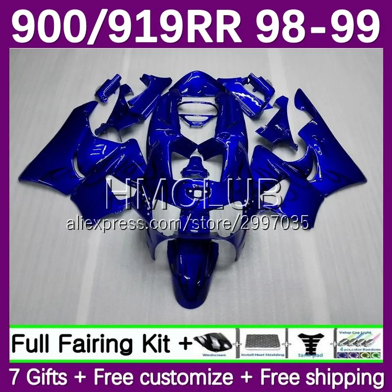 Fairing Kit For HONDA CBR900RR blue stock CBR 919RR CBR919RR 1998 1999 16No.24 CBR900 CBR 919 RR CC 900RR CBR919 RR 98 99 Body