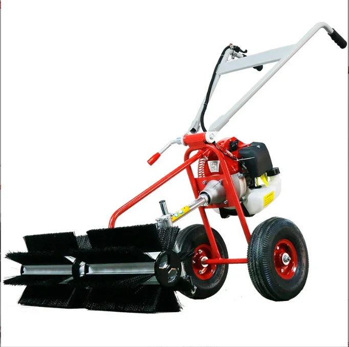 Handheld Portable Gasoline Lawn Carding Machine  Garbage Cleaning Device Golf Course Sweeper