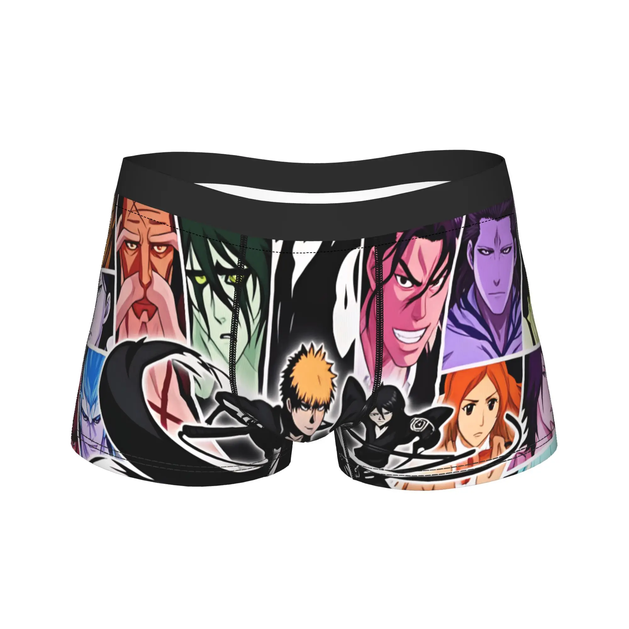Bleached Anime Ichigo And Rukia Battle Collage Boxer Brief  Underwear Hot Sale Men Classic Trunk Design Large Size Underpants
