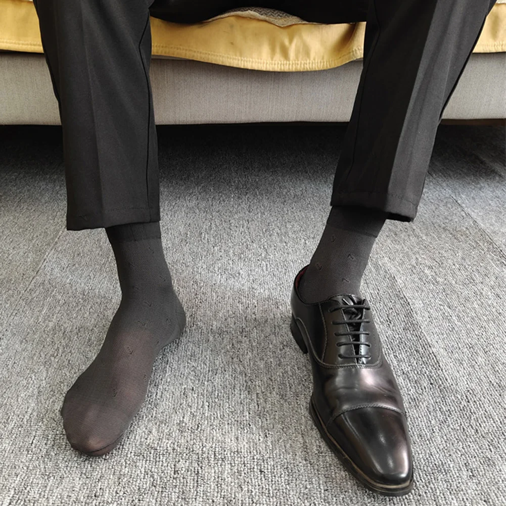 

Деловые формальные ультратонкие прозрачные носки для мужчин, эластичные дышащие классические носки-трубочки, предназначенные для работы и офиса