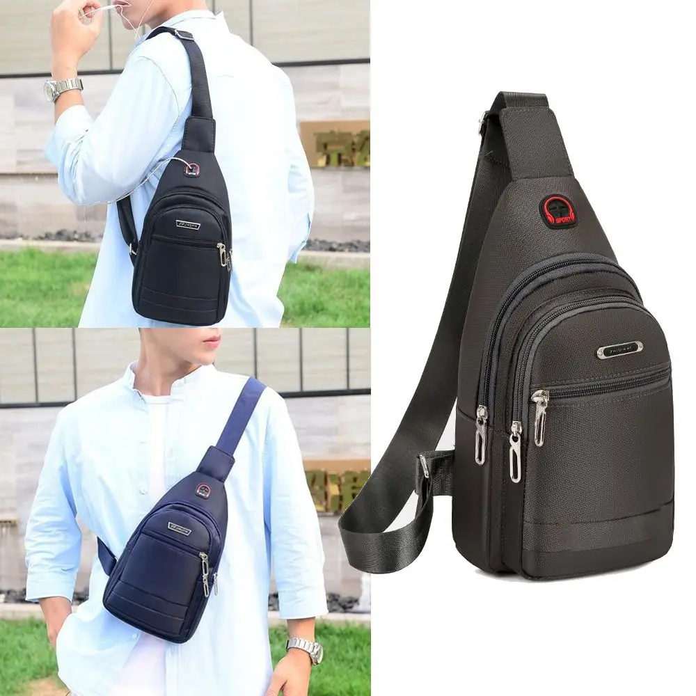 Oxford Cloth Men\'s Waterproof Backpack Multi-functional Sports Casual Shoulder Strap Handbags Solid Zipper Messenger Waist Bag