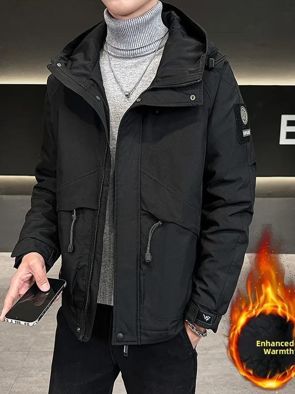 

Мужская утепленная повседневная куртка свободного кроя на флисовой подкладке для осени и зимы, молодежная, студенческая, рабочая, верхняя одежда на молнии