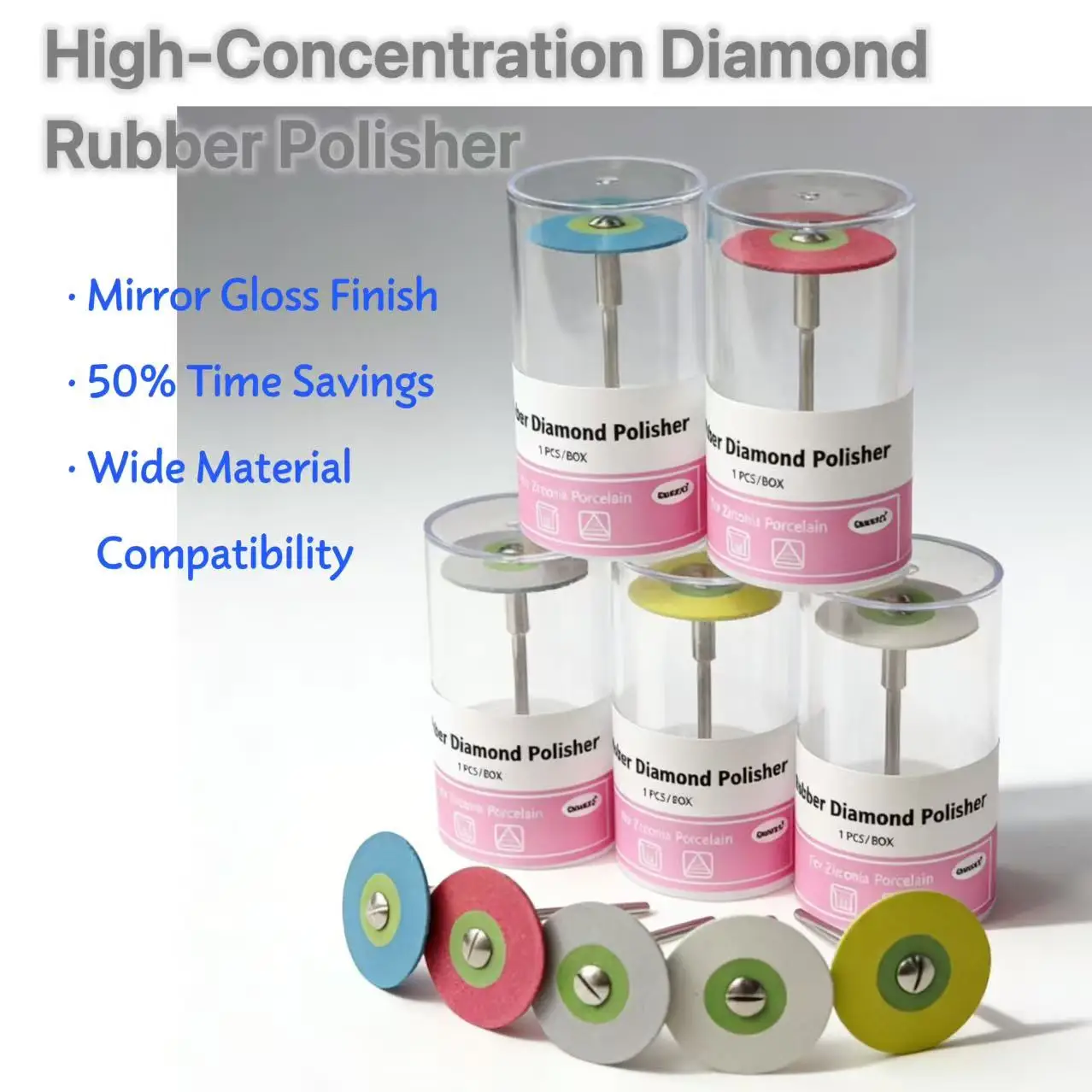 

B5G2 Diamond Rubber Polisher 2.35mm Shank Glass Polishing High hardness diamond for fast polishing and smooth Surface