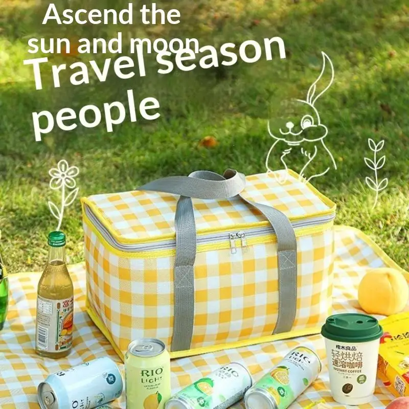 Thickened Large Capacity Insulated Outdoor Camping Picnic Bag Foldable Picnic Basket Handheld Lunch Box Insulated Bag