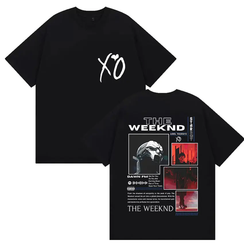 THE WEEKND STARBOY Xo Album 2025 Graphic T Shirt Men's Pop Fans Hip Hop Clothing T-shirts Unisex Retro Oversized Cotton T-shirt