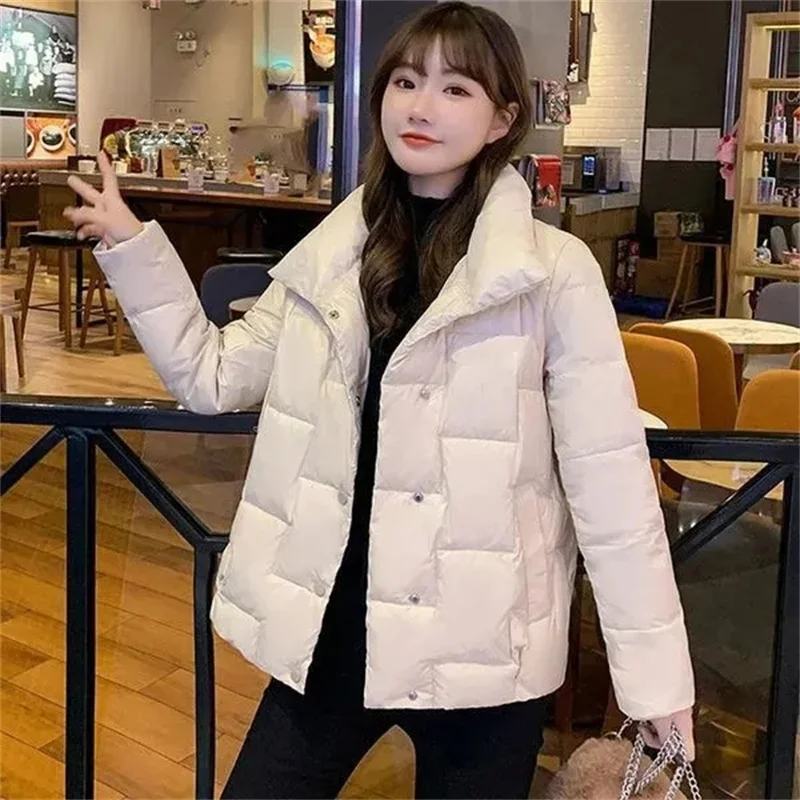 Parkas Stand-UP Collar Down Cotton Jacket Popular Female 2024Winter New Cotton Coat Women\'s Short Style Light Puffer Jackets Top