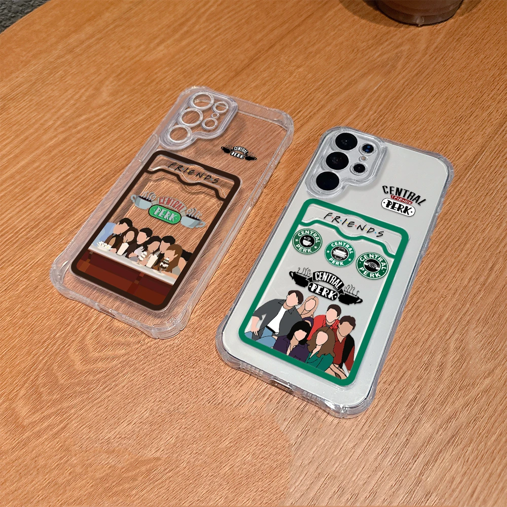 Central Perk Coffee Friends Card Hold Case For Samsung A73 A72 A71 A55 A54 A53 A52 A35 A34 A33 A25 A24 A23 A14 A05 A04 5G Cover