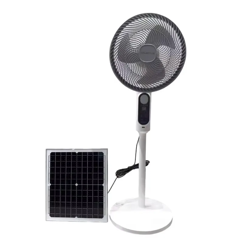 solar fan with battery rechargeable fan with solar panel and led bulb 12v dc solar pedestal fan 16 inch