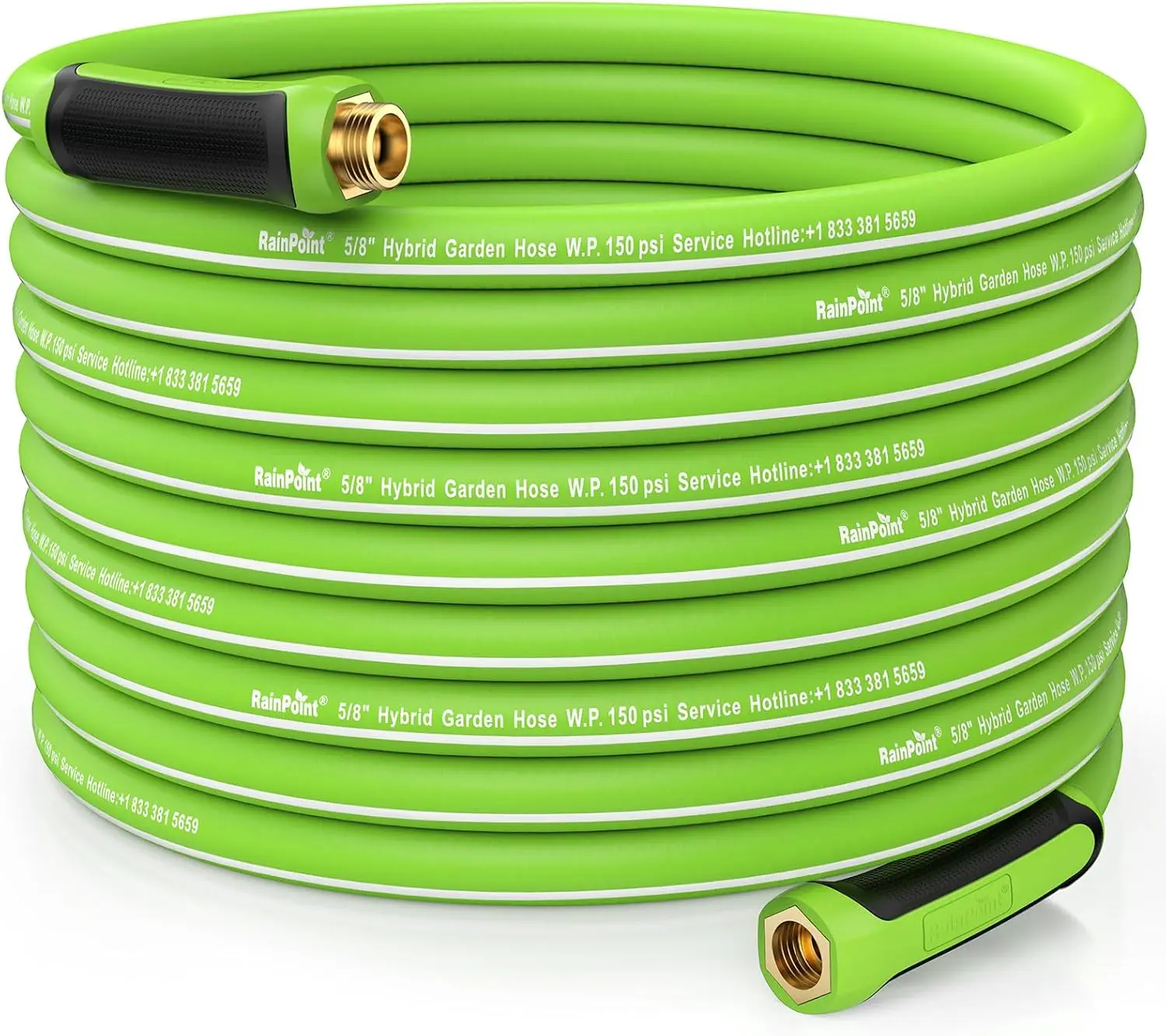 

Garden Hose 100ft - lightweight Heavy Duty Water Hose with Swivel Handle - Flexible, Hybrid Rubber, 5/8", Male to Female