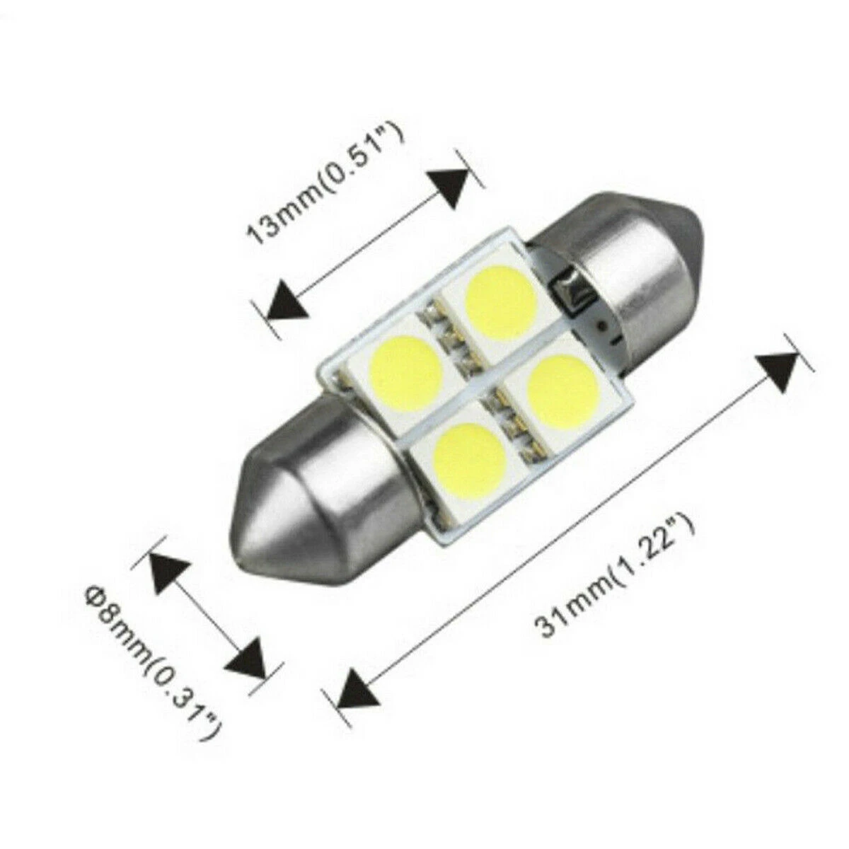 New 14Pcs LED Interior Package Kit for T10 36mm Map Dome License Plate Lights White