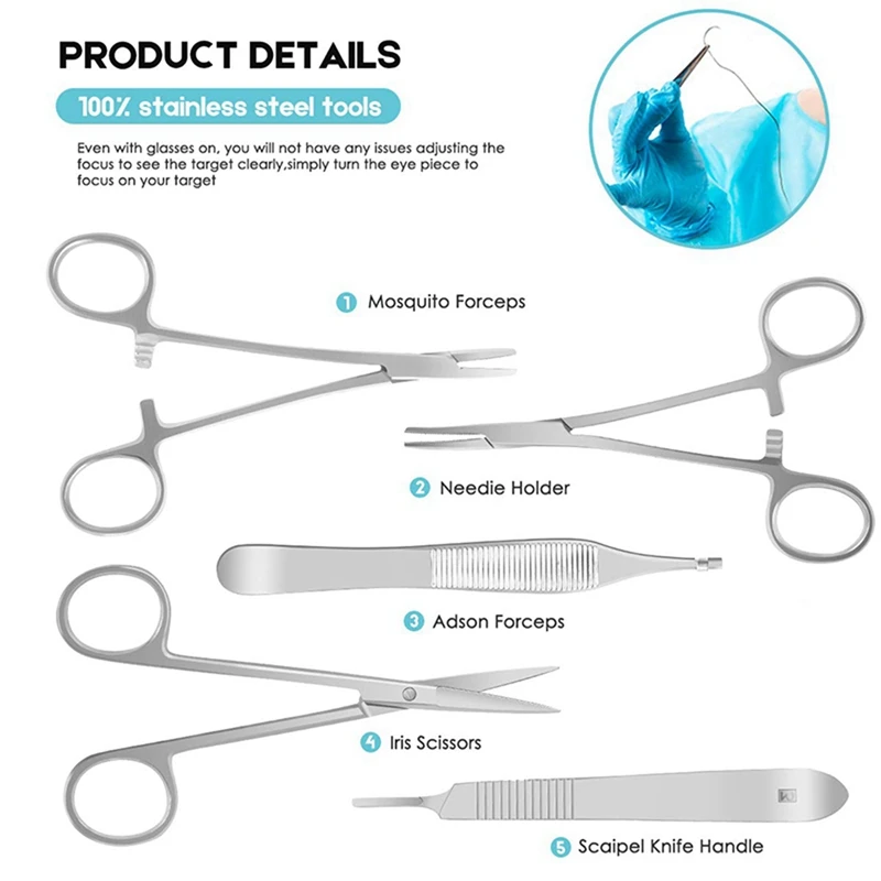 2X Complete Suture Kit For Students,Including Suture Pad And Suture Tool Practice Suture Kit For Suture Training