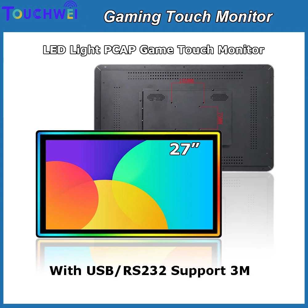 

Waterproof Flat 27" LED Light 3M USB/RS232 Touch Screen Monitor For POS/WMS/IGS/American Roulette/Bally Game Machine Use