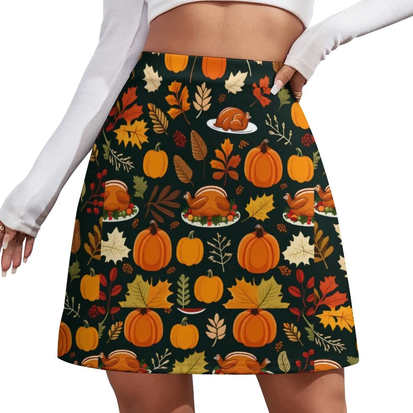 

Thanksgiving Pattern Mini Skirt korean style skirt skirt for woman chic and elegant woman Mini