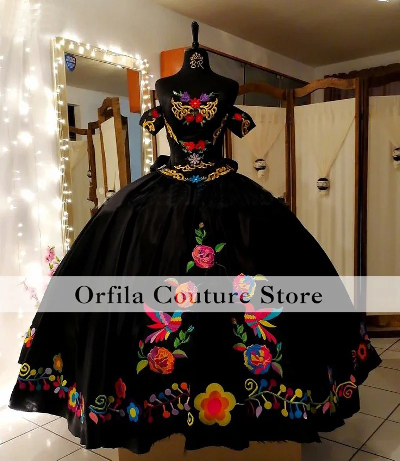 vestidos de 15 años Off The Shoulder Charro Embroidery Quinceanera Dresses Custom Girl Sweet 16 Made XV Prom Gowns
