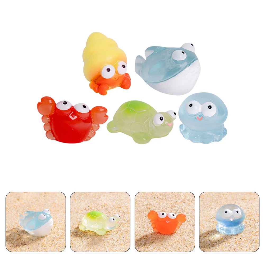 10 Pcs Accessories Aquarium Sea ​​animal Decorations Toy DIY Fish Tank Tiny Animals Figurine 240X160X100CM Resin Creatures