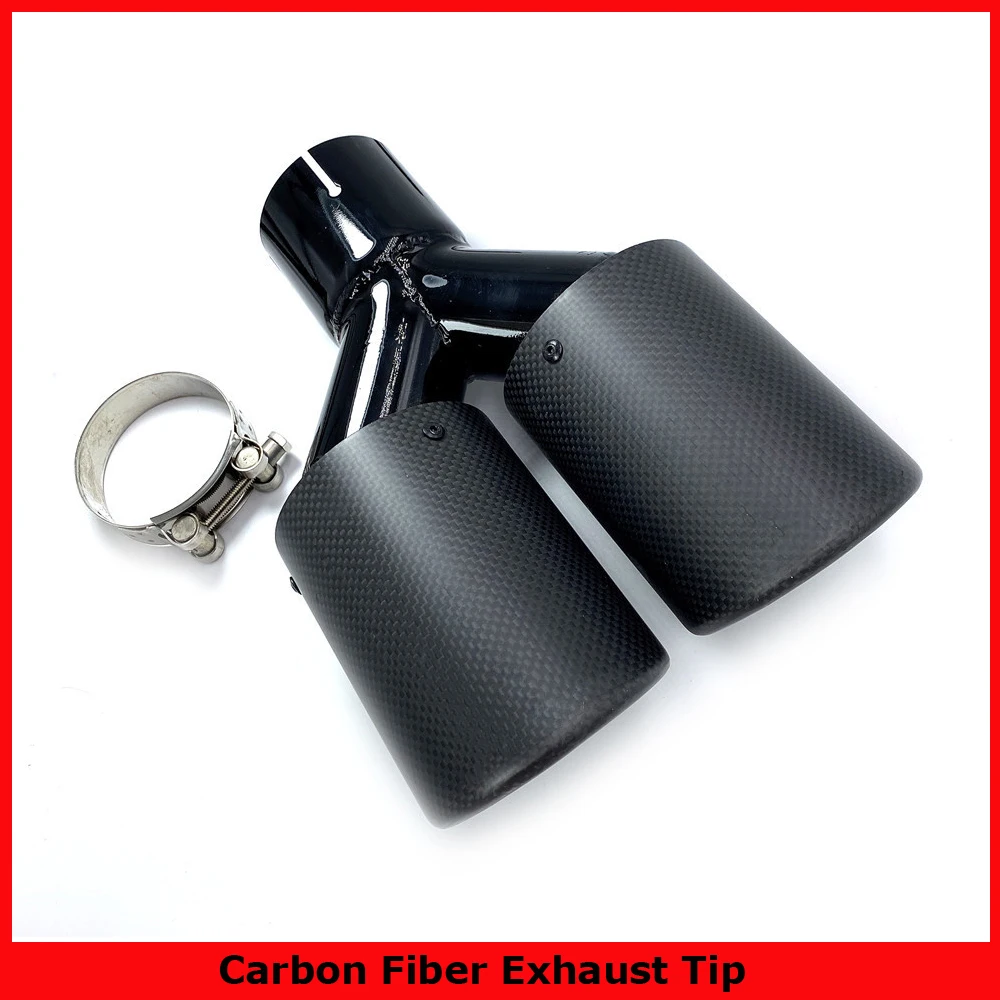 1 Piece Matte Carbon exhaust Tips muffler nozzle For Bmw For Akrapovic Style Carbon Stainless Steel Exhaust system Tail pipes