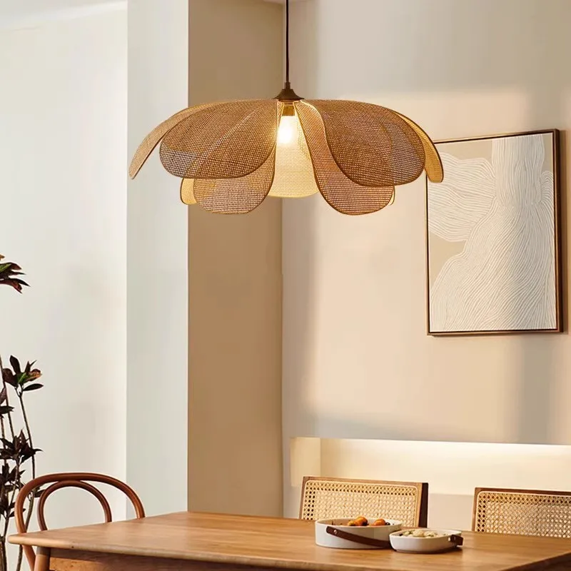 

Wabi Sabi Designer chandelier Japanese Restaurant Lamp Bedroom Living Room Vine Weaving Fashion Creative Pendant Lamp