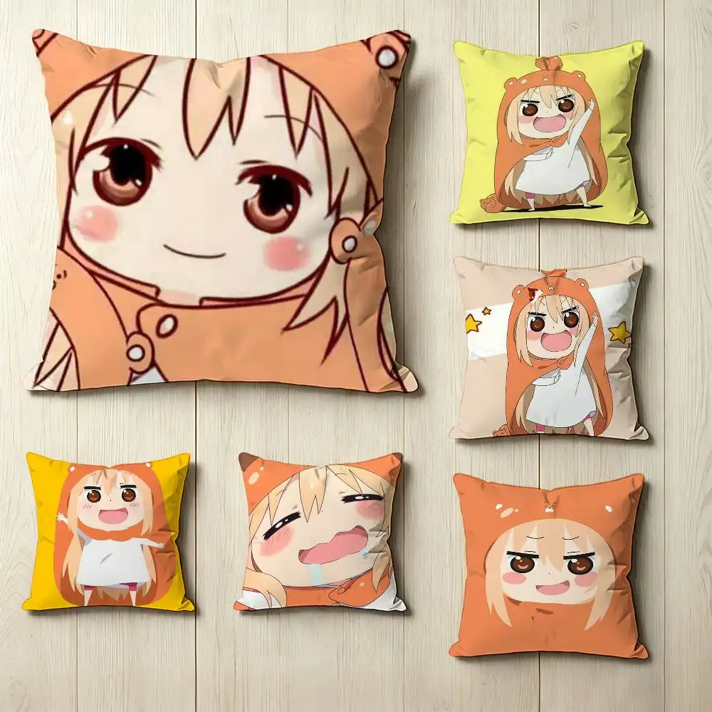 D-Doma Umaru Anime H-Himouto! Umaru-chan Pillow Case Square Double-Sided Sofa Cushion Cover Bedroom Bedside Pillow