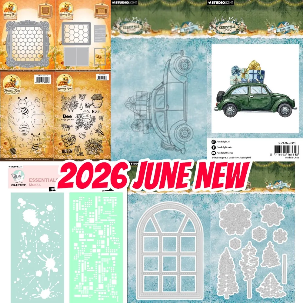 Kerst Groet 2026  Metal Cutting Dies and Clear Stamps cut die mold blade knife punch Scrapbook Paper craft stencils dies