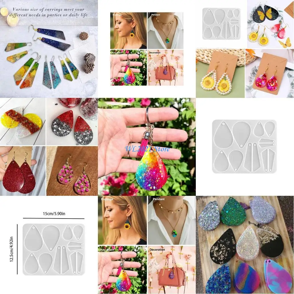 

G5GC Shiny Earring Molds Irregular Silicone Mold Fruit Pendant Epoxy Resin Mold