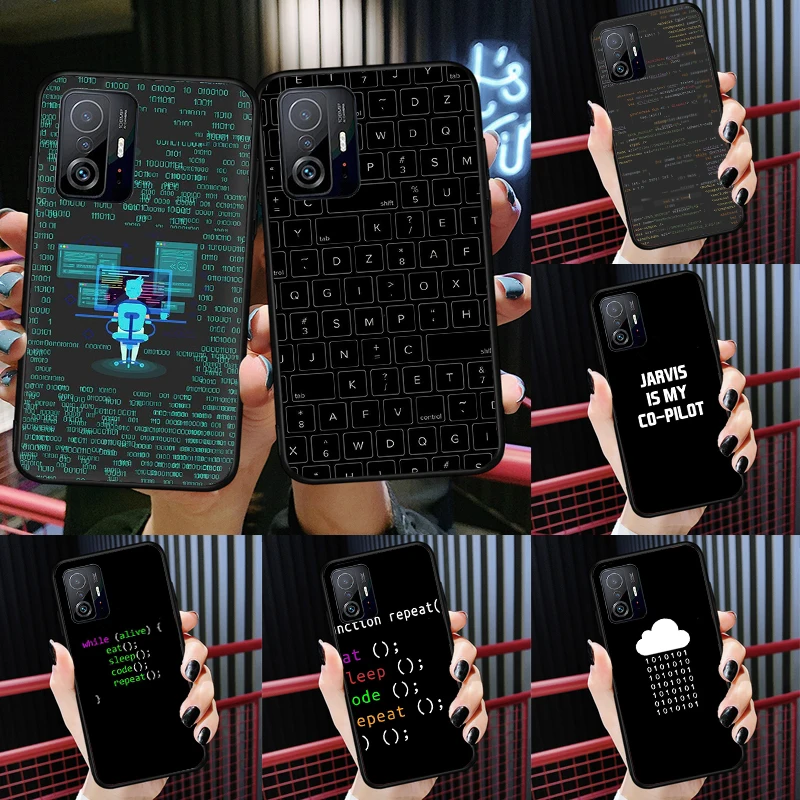 Coding Programmers code Case For Xiaomi 12T 11T 13 Pro 12X 12 Lite Cover For POCO F5 X5 X3 Pro X4 F4 GT F3 M5s C40