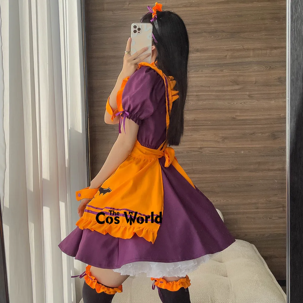 S-5XL 로리타 할로윈 할로윈 뱀파이어 박쥐 앞치마 하녀 메이드 레스토랑 복장 유니폼 복장 애니메이션 코스프레 의상