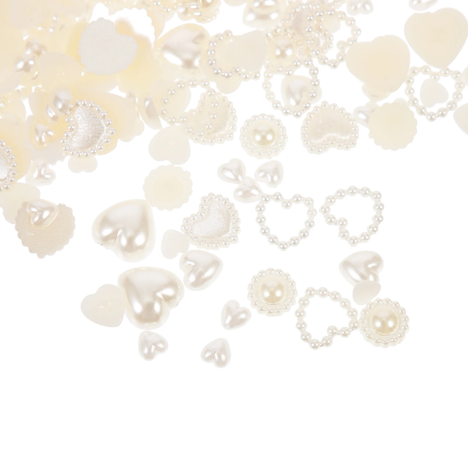 

1 Pack Heart Charms Pearl Manicure Decorations Diy Art Charms For Women Fake Nails Nail Diy Decoration Round Heart Shape