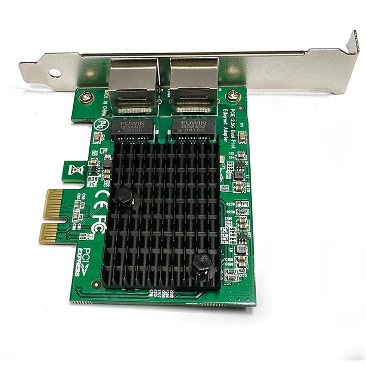 

HLES 2 Port 2.5G PCIe Network Card 2.5 Gigabit Ethernet Adapter RTL8125BG Chip PCI-E Ethernet LAN Adapter for Desktop PC
