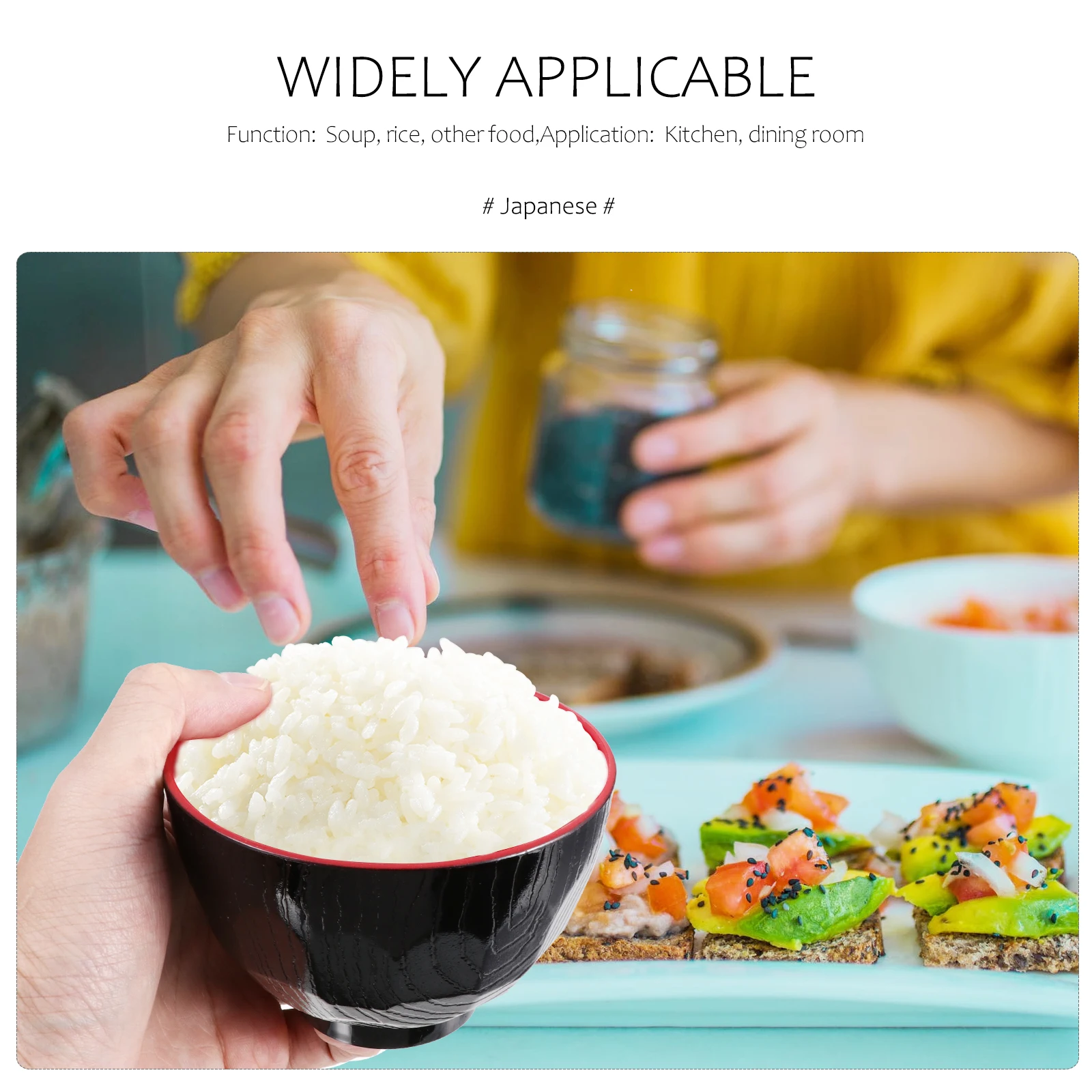 

Miso Soup Bowl Japanese Style Traditional Bowls Melamine Kitchen Supply with Lid Child Ramen