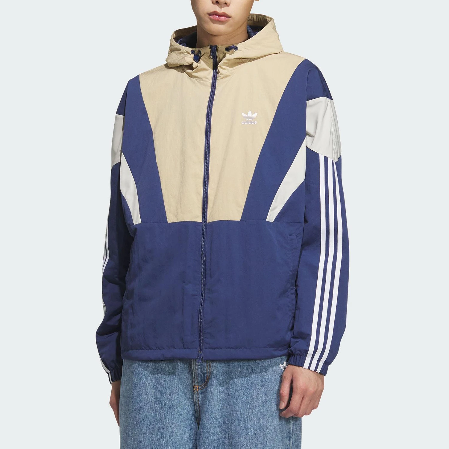 

Adidas genuine genuine Three Stripes Men's Fashion Patchwork Hooded Jacket KC3126