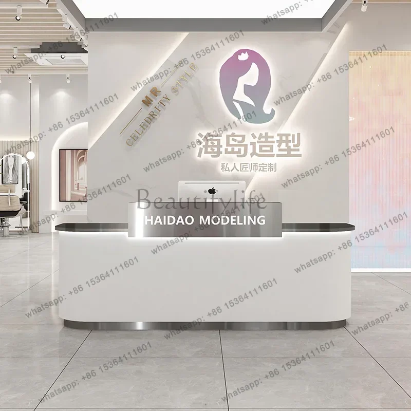 PG Checkout Front Desk Reception Counter Hotels Arched Classic Reception Desks Beauty Salon Modern Mostrador Recepcion Furniture