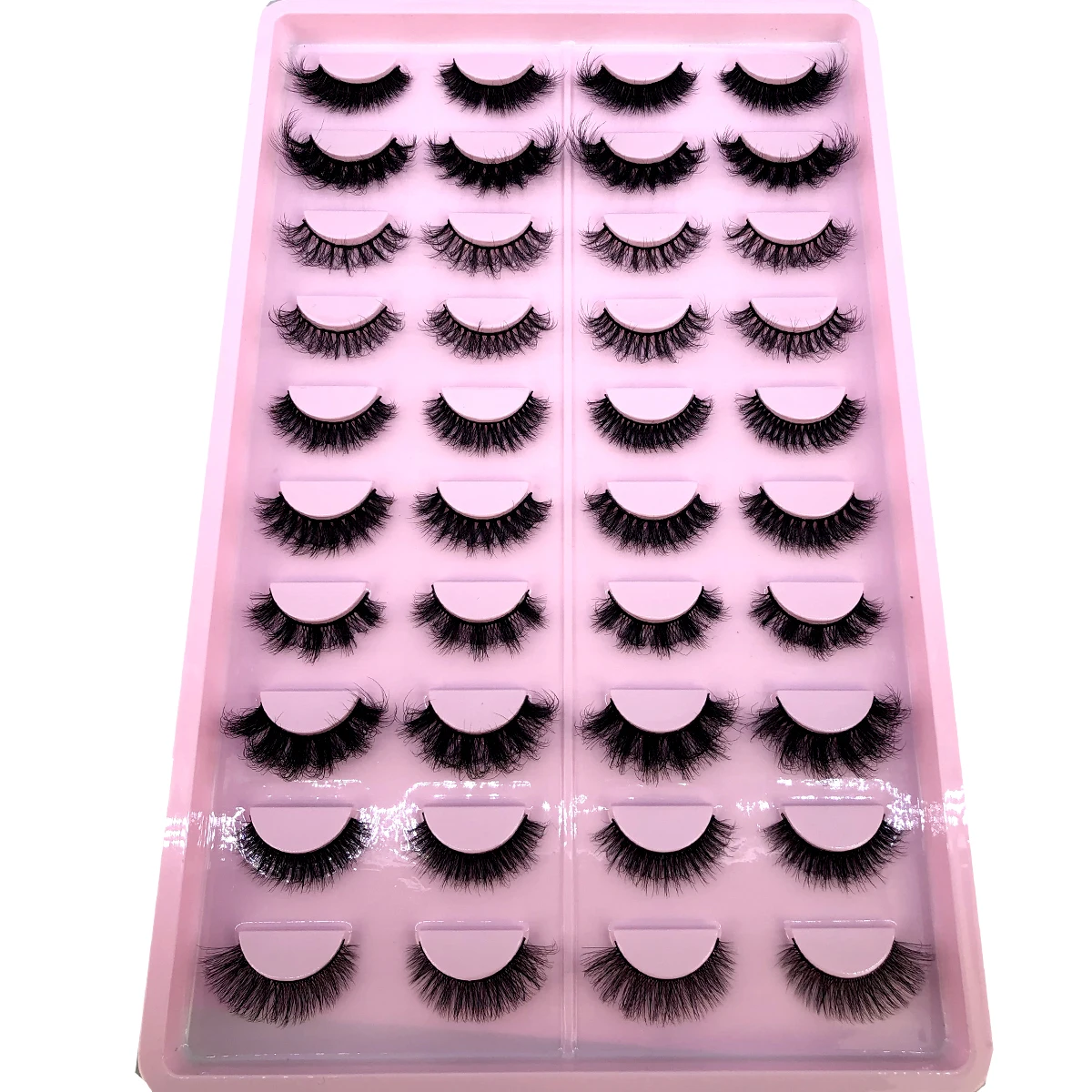 New 20 Pairs fuffly Russian Strip Lashes 3D Mink Lashes Natural Eyelashes Dramatic False Eyelashes Wholesale Eyelash Extension