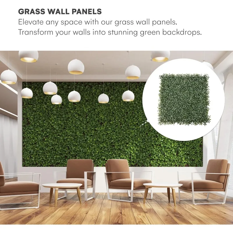 2025  Artificial Grass Wall Panels for Garden Decor  Protection for Indoor Outdoor Use - Green Leaf Fence Privacy Screen