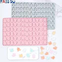 FAIS DU Christmas Fudge Chocolate Cake Mold Gummy Silicone Chocolate Mold Cake Biscuit Baking Mould Cake Decorating Tools