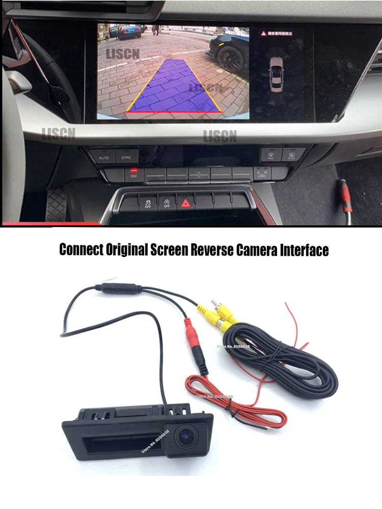 Plug & Play Reverse Camera Voor Audi A3 2020 2021 2022 2023 2024 Originele Scherm/HD Voor Achteruitrijcamera backup Camera Geen programmering - afbeelding 2