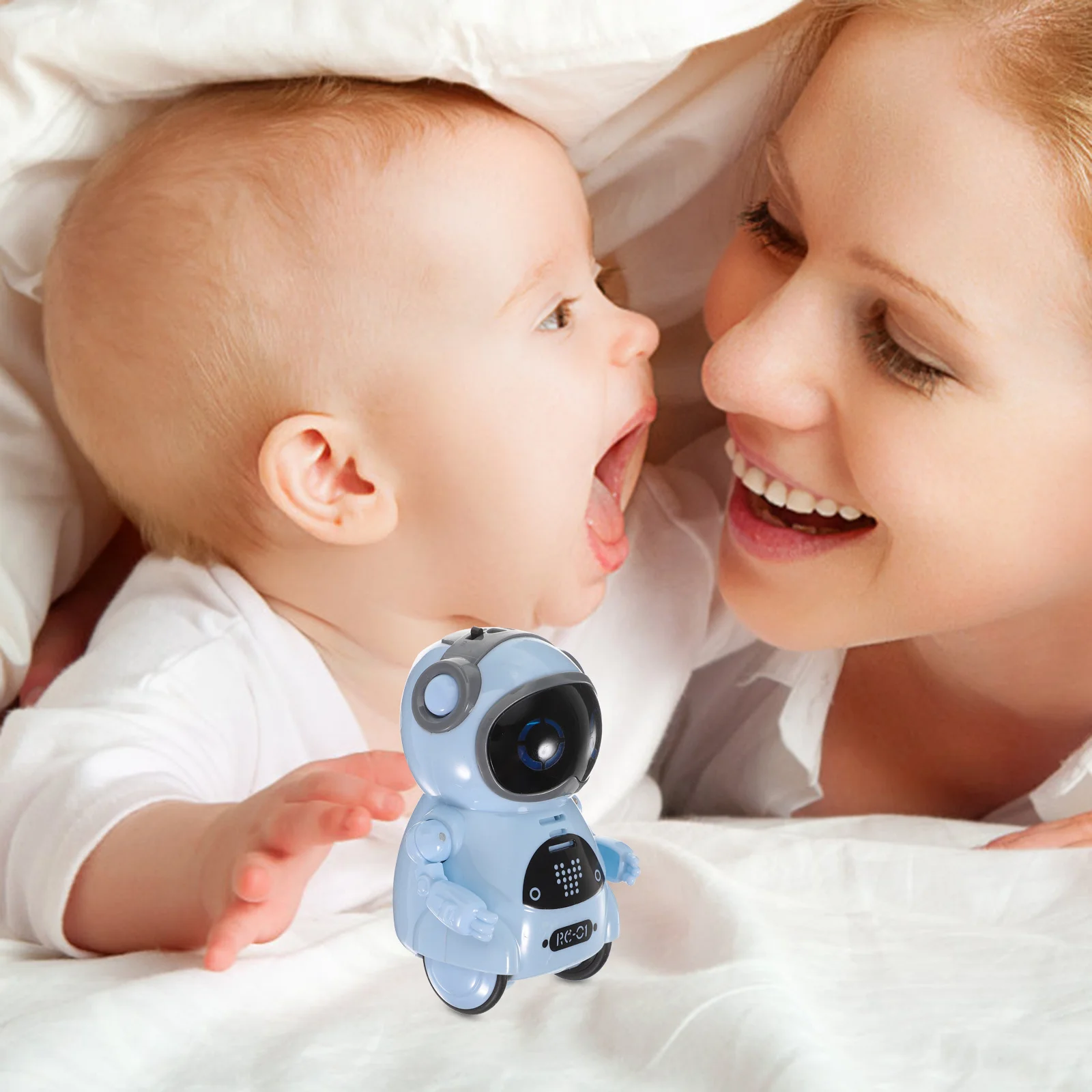 Mini Voice Smart Robot For -Blue, Rc Sound Control Walking Dancing Led Interactive Toy, Educational