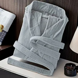 Bathrobe Men Hooded Winrer Cotton Thick Long White Towel Fleece Robe Dressing Gowns Pajamas Sleep Wear Plus Size XXL Men's Robe