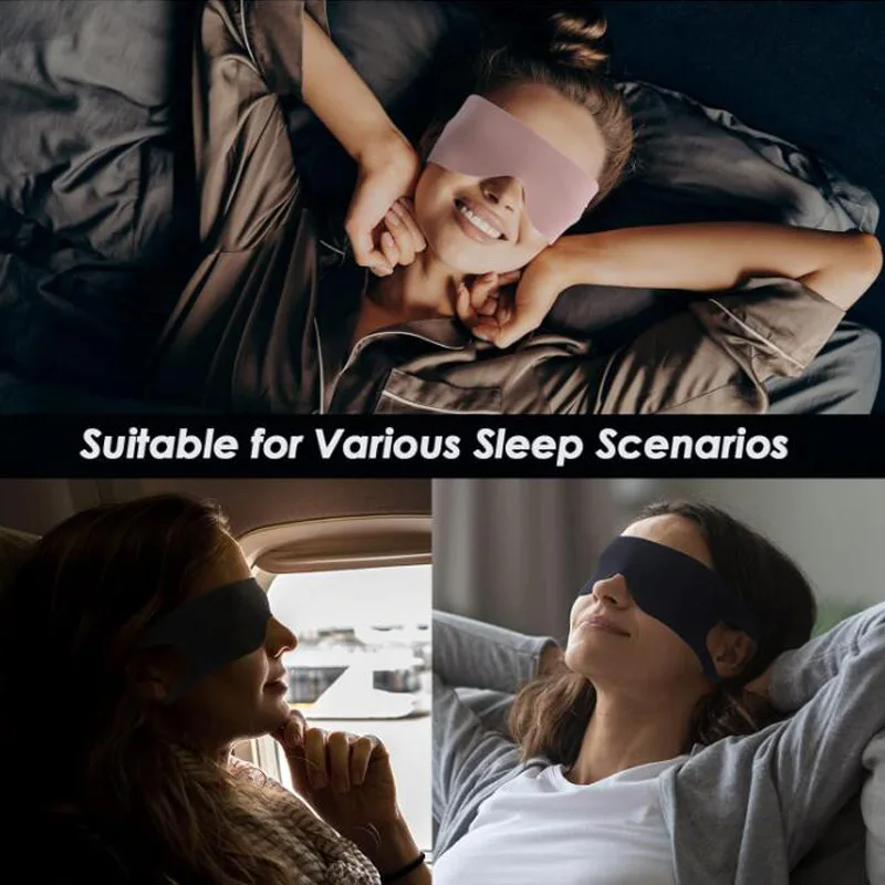 Sleep Eye Mask Light Blocking Portable Thin Eye Mask for Travel Sleeping Blindfold with Ear Hanging Strap Unisex Eye Patch