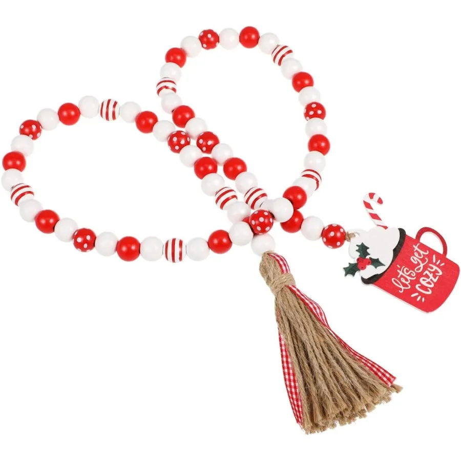 

Гирлянда из деревянных бусин: Гирлянда из деревянных бусин в фермерском доме для многоуровневого подноса Рождественский подвесной кулон Деревянный кулон в стиле бохо Деревянный современный Fa