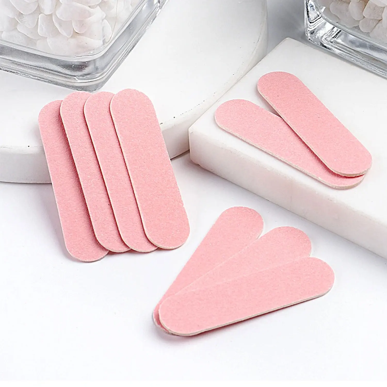 50/100 pçs arquivos de unhas dupla face mini lixa madeira buffer bloco conjunto para gel polonês manicure pedicure salão ferramentas da arte do prego 5cm