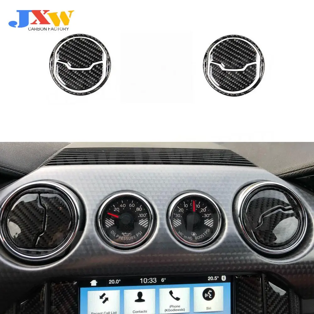 

Carbon Fiber Car Interior Dashboard Central Outlet Air Vent Trim Frame Covers Mouldings Stickers For Ford Mustang 2015 -2019