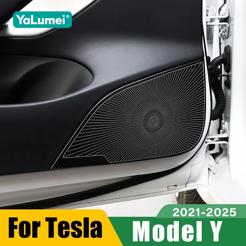 

For Tesla Model Y Model 3 2021 2022 2023 2024 2025 Car Door Audio Speaker Cover Trim Frame Accessories ﻿